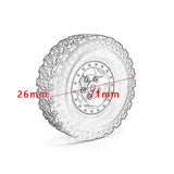 Maxbell 4Pcs RC Car Wheel and Tires Set Upgrade for MN82 LC79 1/12 1/16 Scale RC Car Silver