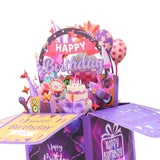 Maxbell Sweet Birthday 3D Greeting Card Decorative Box Card Birthday Gifts for Violet