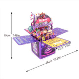 Maxbell Sweet Birthday 3D Greeting Card Decorative Box Card Birthday Gifts for Violet