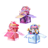 Maxbell Sweet Birthday 3D Greeting Card Decorative Box Card Birthday Gifts for Violet