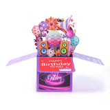 Maxbell Sweet Birthday 3D Greeting Card Decorative Box Card Birthday Gifts for Violet