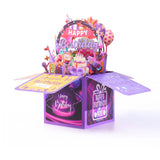 Maxbell Sweet Birthday 3D Greeting Card Decorative Box Card Birthday Gifts for Violet