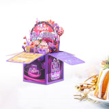 Maxbell Sweet Birthday 3D Greeting Card Decorative Box Card Birthday Gifts for Violet