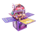 Maxbell Sweet Birthday 3D Greeting Card Decorative Box Card Birthday Gifts for Violet