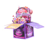 Maxbell Sweet Birthday 3D Greeting Card Decorative Box Card Birthday Gifts for Violet