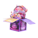 Maxbell Sweet Birthday 3D Greeting Card Decorative Box Card Birthday Gifts for Violet