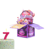 Maxbell Sweet Birthday 3D Greeting Card Decorative Box Card Birthday Gifts for Violet