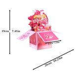 Maxbell Sweet Birthday 3D Greeting Card Decorative Box Card Birthday Gifts for Pink