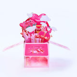 Maxbell Sweet Birthday 3D Greeting Card Decorative Box Card Birthday Gifts for Pink