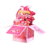 Maxbell Sweet Birthday 3D Greeting Card Decorative Box Card Birthday Gifts for Pink