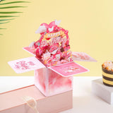 Maxbell Sweet Birthday 3D Greeting Card Decorative Box Card Birthday Gifts for Pink