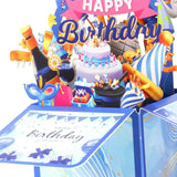 Maxbell Sweet Birthday 3D Greeting Card Decorative Box Card Birthday Gifts for Blue
