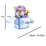 Maxbell Sweet Birthday 3D Greeting Card Decorative Box Card Birthday Gifts for Blue