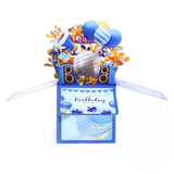 Maxbell Sweet Birthday 3D Greeting Card Decorative Box Card Birthday Gifts for Blue