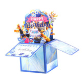 Maxbell Sweet Birthday 3D Greeting Card Decorative Box Card Birthday Gifts for Blue