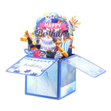 Maxbell Sweet Birthday 3D Greeting Card Decorative Box Card Birthday Gifts for Blue