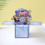 Maxbell Sweet Birthday 3D Greeting Card Decorative Box Card Birthday Gifts for Blue