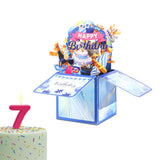 Maxbell Sweet Birthday 3D Greeting Card Decorative Box Card Birthday Gifts for Blue