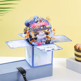Maxbell Sweet Birthday 3D Greeting Card Decorative Box Card Birthday Gifts for Blue