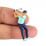 Maxbell 3 Pieces 1/64 People Figures with Golf Bag Model Movie Props Miniature Scene