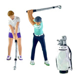 Maxbell 3 Pieces 1/64 People Figures with Golf Bag Model Movie Props Miniature Scene