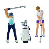 Maxbell 3 Pieces 1/64 People Figures with Golf Bag Model Movie Props Miniature Scene