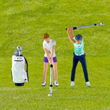 Maxbell 3 Pieces 1/64 People Figures with Golf Bag Model Movie Props Miniature Scene