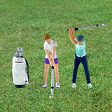 Maxbell 3 Pieces 1/64 People Figures with Golf Bag Model Movie Props Miniature Scene