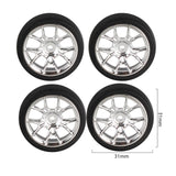 Maxbell 4Pcs RC Car Drift Tires for 1/18 RC Drift Truck DIY Modification Accessories Argent
