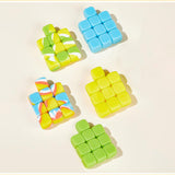Maxbell 10Pcs 16mm Blank Dice Six Sided Dice for Board Games Custom Making Classroom Yellow