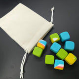 Maxbell 10Pcs 16mm Blank Dice Six Sided Dice for Board Games Custom Making Classroom Yellow