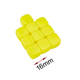 Maxbell 10Pcs 16mm Blank Dice Six Sided Dice for Board Games Custom Making Classroom Yellow