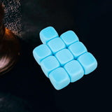 Maxbell 10Pcs 16mm Blank Dice Six Sided Dice for Board Games Custom Making Classroom Blue