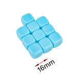 Maxbell 10Pcs 16mm Blank Dice Six Sided Dice for Board Games Custom Making Classroom Blue
