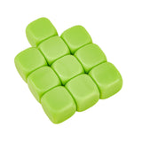 Maxbell 10Pcs 16mm Blank Dice Six Sided Dice for Board Games Custom Making Classroom Green