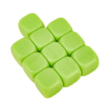 Maxbell 10Pcs 16mm Blank Dice Six Sided Dice for Board Games Custom Making Classroom Green