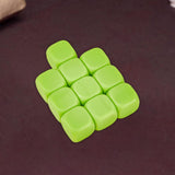 Maxbell 10Pcs 16mm Blank Dice Six Sided Dice for Board Games Custom Making Classroom Green