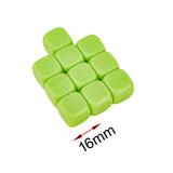Maxbell 10Pcs 16mm Blank Dice Six Sided Dice for Board Games Custom Making Classroom Green