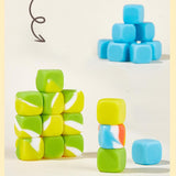 Maxbell 10Pcs 16mm Blank Dice Six Sided Dice for Board Games Custom Making Classroom Yellow Green