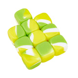 Maxbell 10Pcs 16mm Blank Dice Six Sided Dice for Board Games Custom Making Classroom Yellow Green
