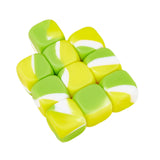 Maxbell 10Pcs 16mm Blank Dice Six Sided Dice for Board Games Custom Making Classroom Yellow Green