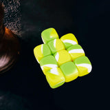 Maxbell 10Pcs 16mm Blank Dice Six Sided Dice for Board Games Custom Making Classroom Yellow Green
