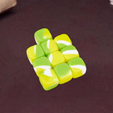Maxbell 10Pcs 16mm Blank Dice Six Sided Dice for Board Games Custom Making Classroom Yellow Green