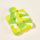 Maxbell 10Pcs 16mm Blank Dice Six Sided Dice for Board Games Custom Making Classroom Yellow Green