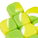 Maxbell 10Pcs 16mm Blank Dice Six Sided Dice for Board Games Custom Making Classroom Yellow Green