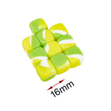 Maxbell 10Pcs 16mm Blank Dice Six Sided Dice for Board Games Custom Making Classroom Yellow Green