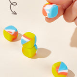 Maxbell 10Pcs 16mm Blank Dice Six Sided Dice for Board Games Custom Making Classroom Yellow Blue