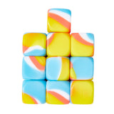 Maxbell 10Pcs 16mm Blank Dice Six Sided Dice for Board Games Custom Making Classroom Yellow Blue