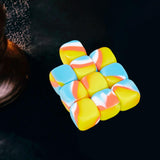 Maxbell 10Pcs 16mm Blank Dice Six Sided Dice for Board Games Custom Making Classroom Yellow Blue