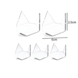 Maxbell 5x Acrylic Triangle Display Holder Small Collectibles for Bookshelf Tabletop 6x2.5cm